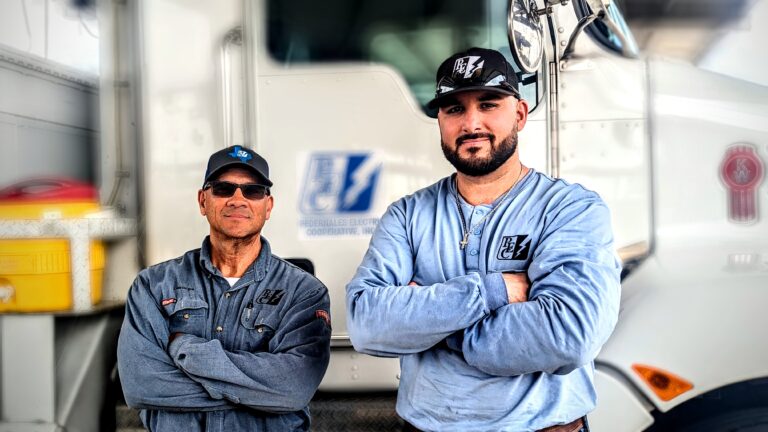Two PEC journeyworkers from Marble Falls, George Lozano and Trey Salazar, rescue a mother and her daughter from a vehicle crash on April 9.